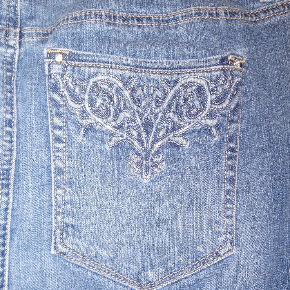 Just above the knee Jean skirt